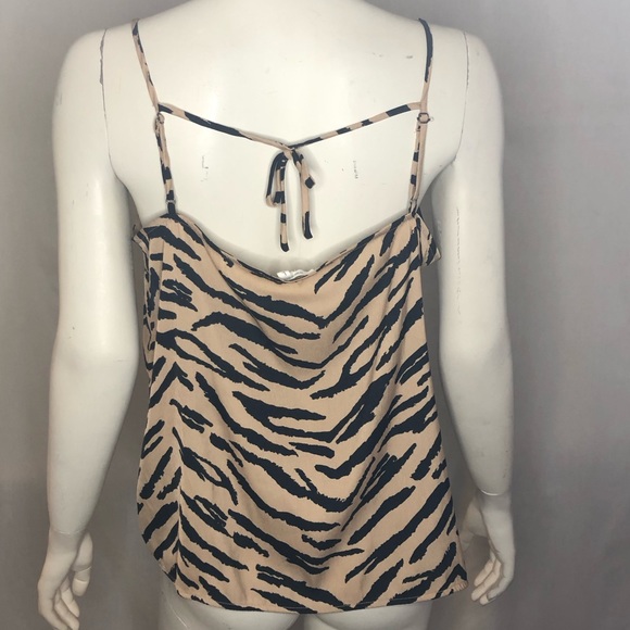 Woman’s zebra print golden  beige and black tank top size large - Picture 4 of 12